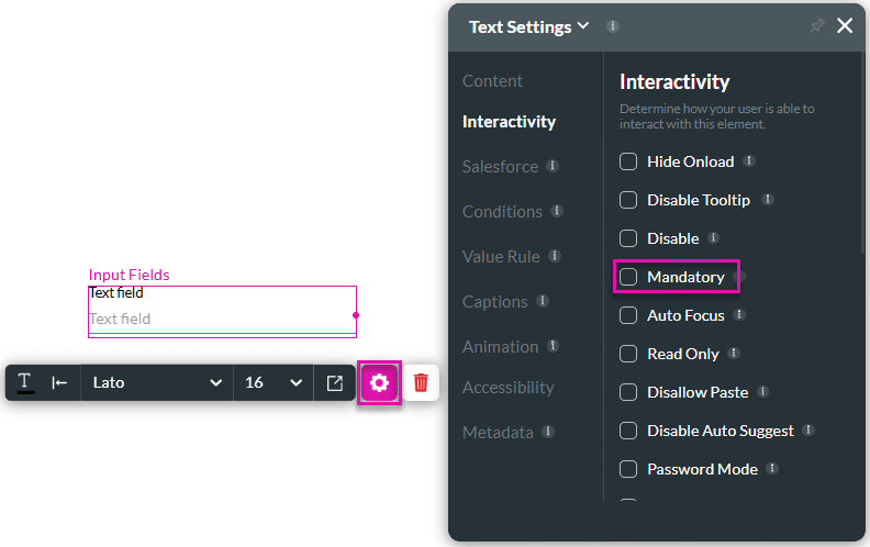 Mandatory checkbox deselected