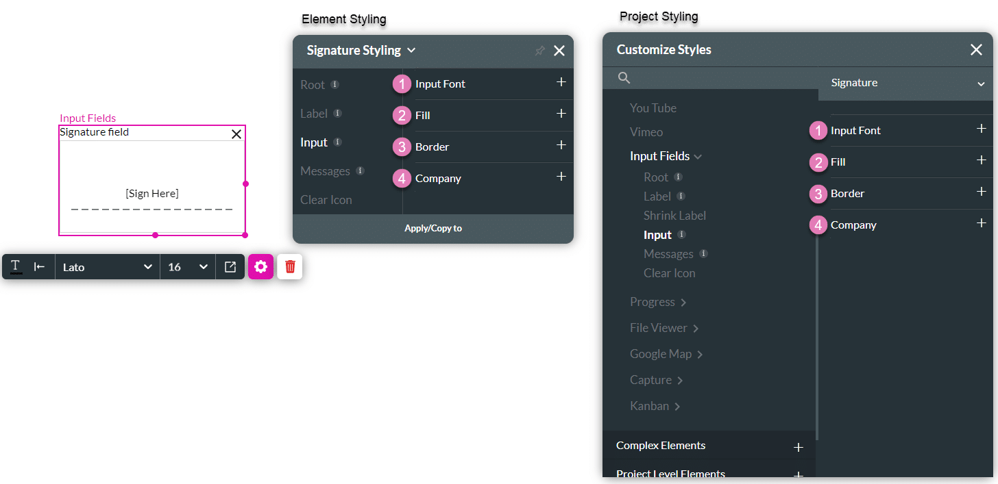 Input styling options