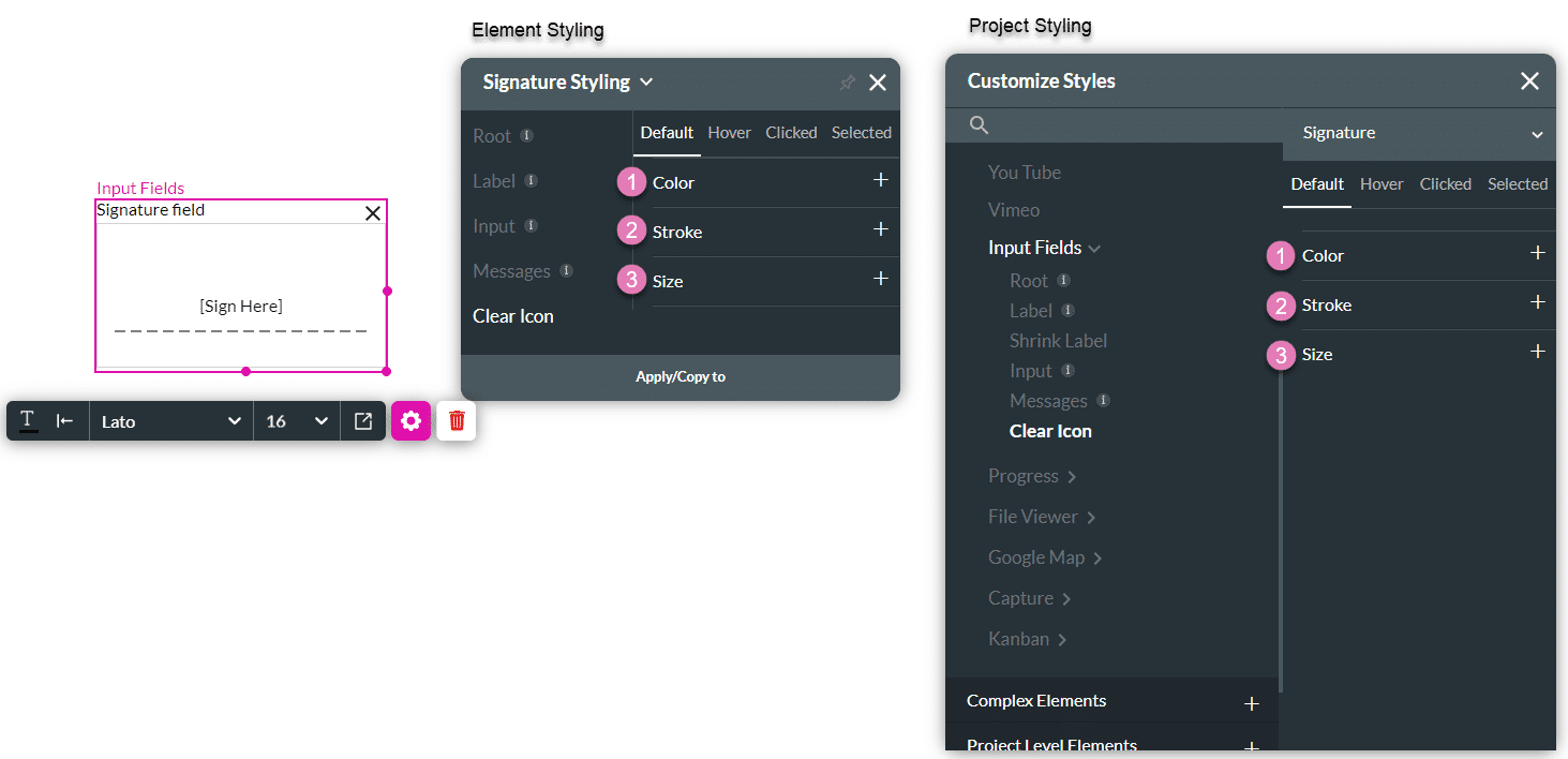 Clear Icon styling options