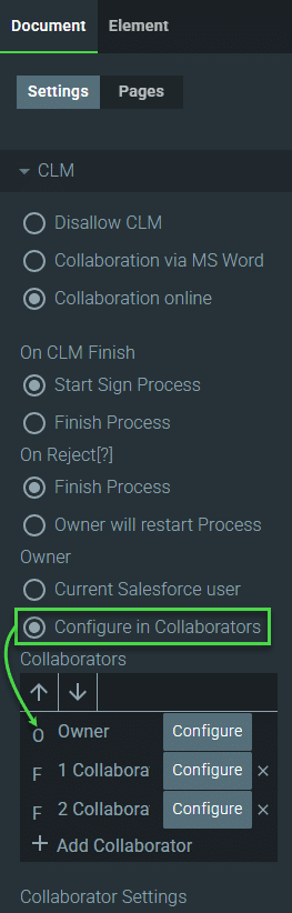 Configure in Collaborators