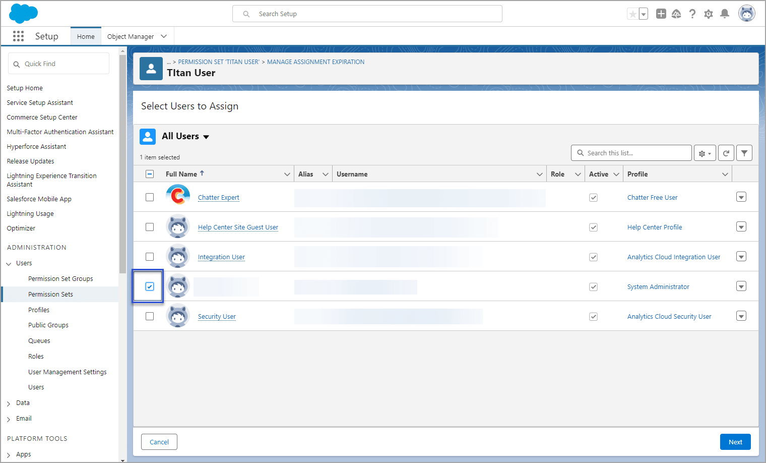 Select Users to Assign