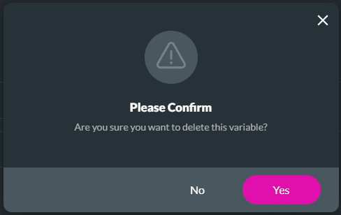 Confirmation message