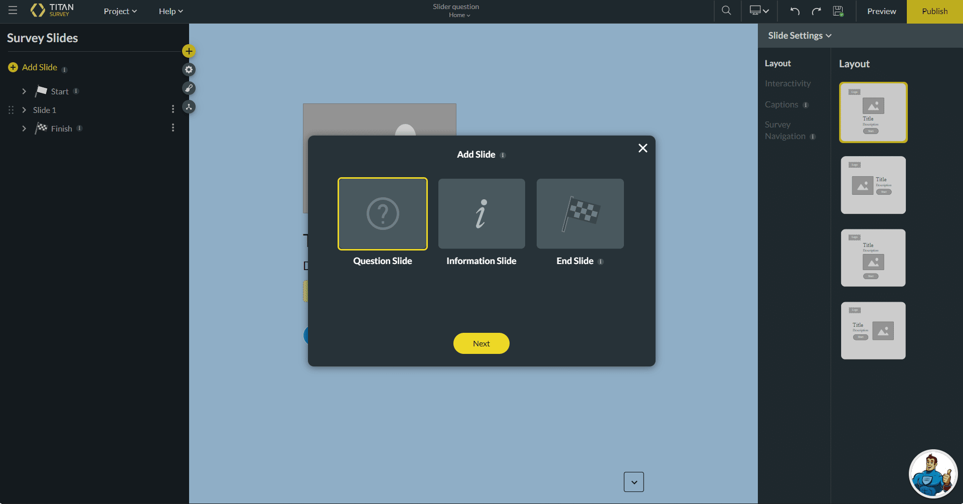 Question Slide for a Salesforce survey.