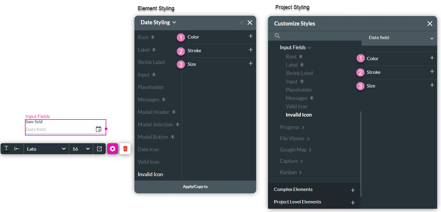 Invalid Icon styling options