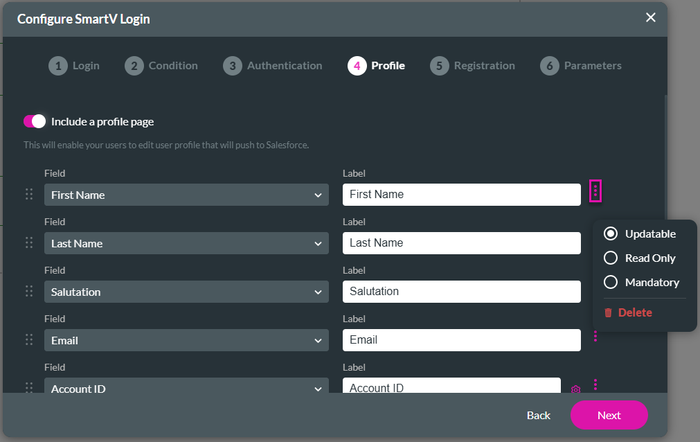 Configure SmartV Profile