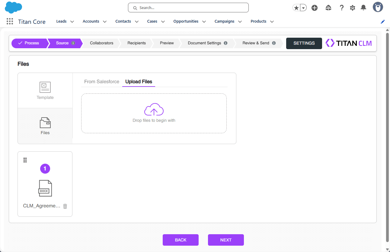 Source screen - file added