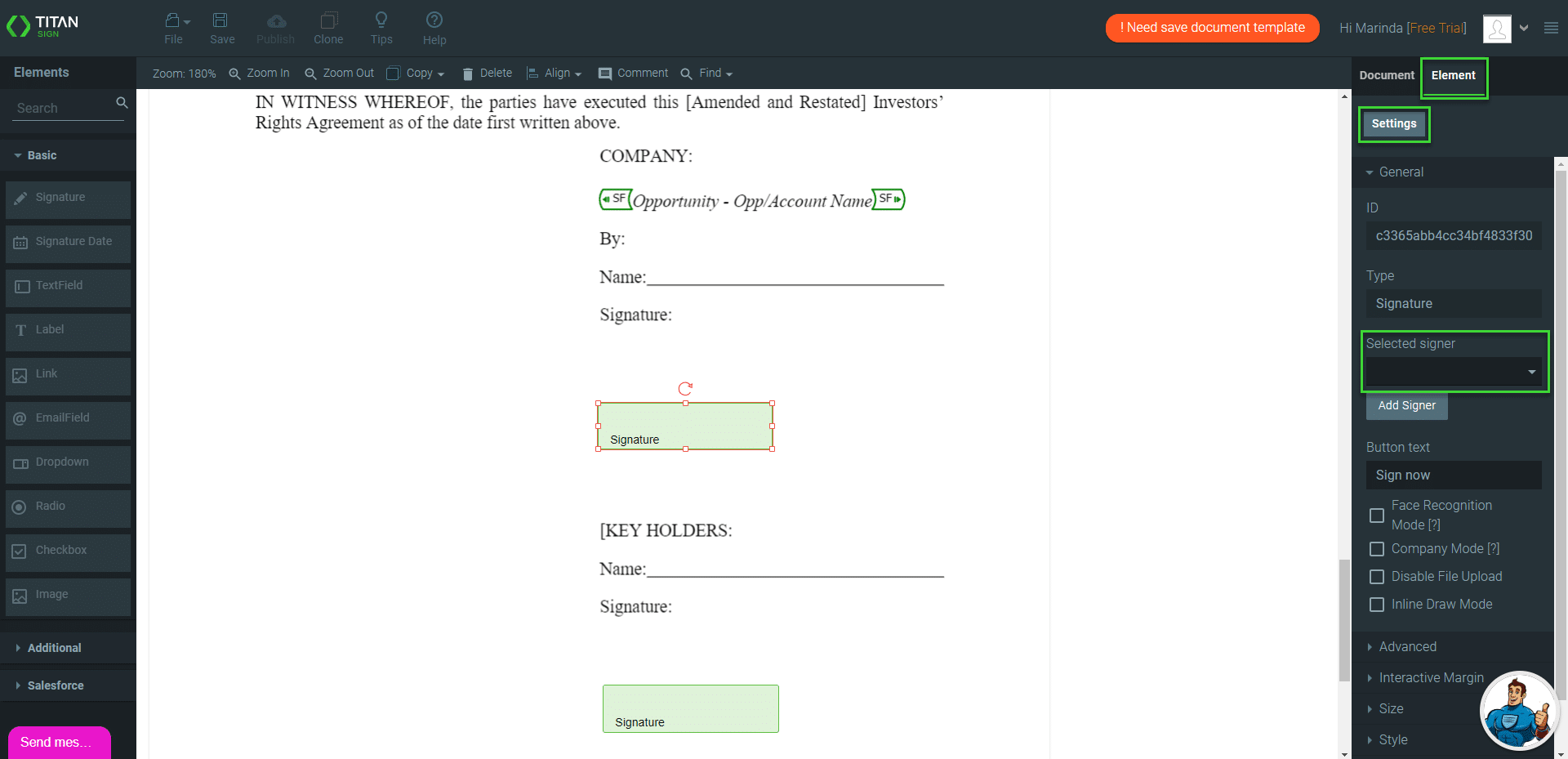 Interactive field on CLM project