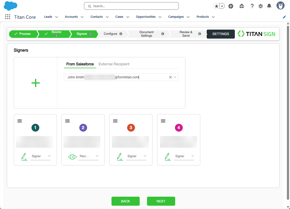 Signers - From Salesforce option