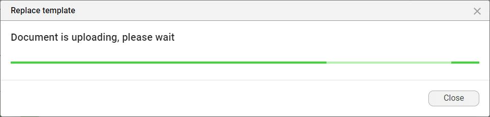 Document uploading message
