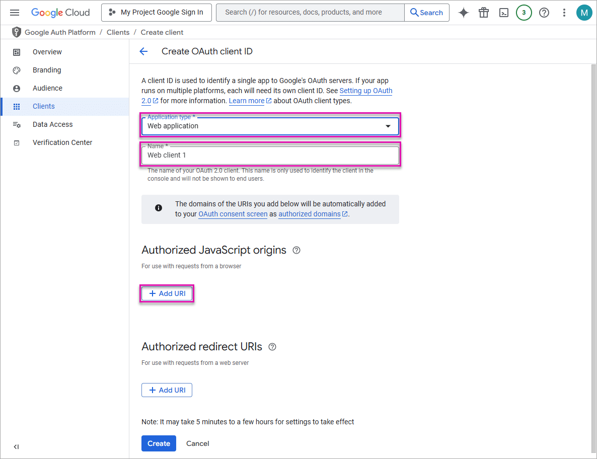 Web application option
