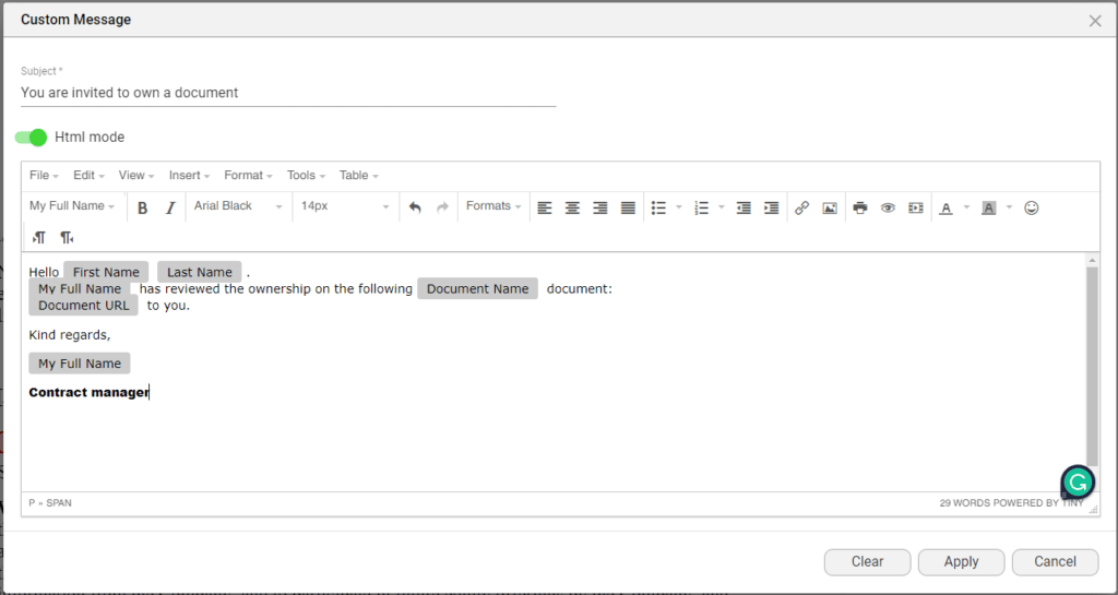 Changes made in HTML