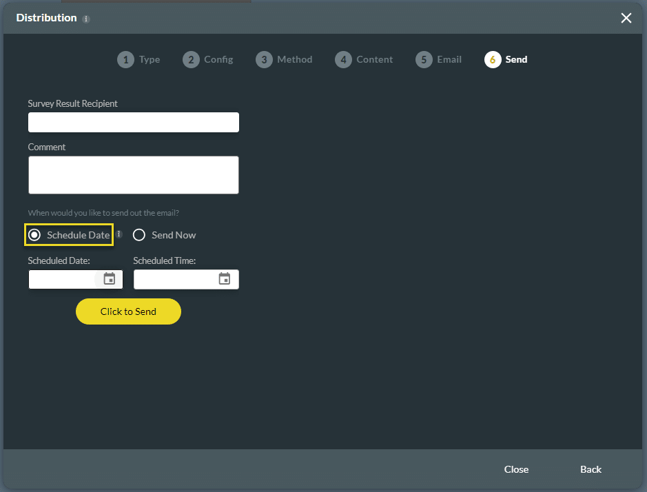 Schedule Date radio button