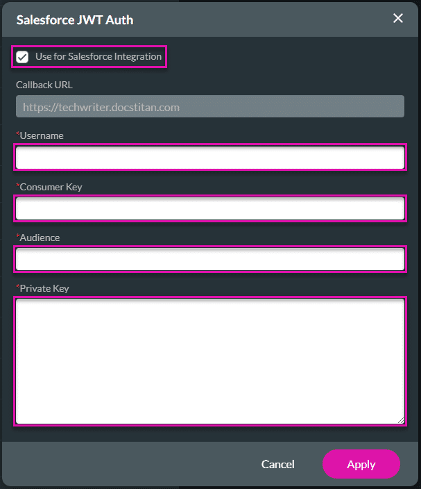 Salesforce JWT Auth screen