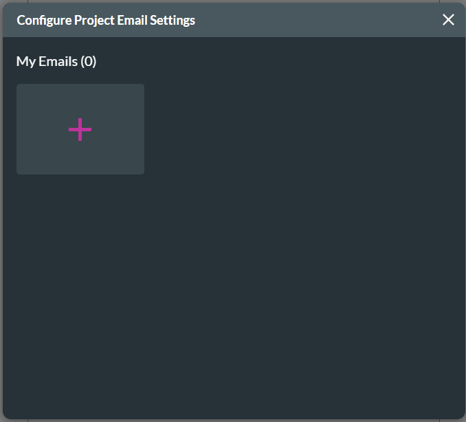Configure Project Email Settings screen