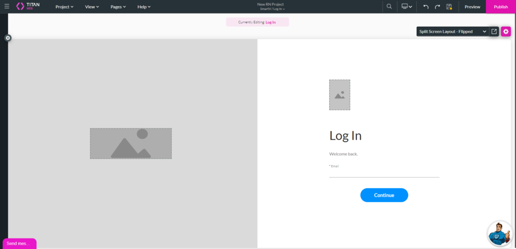 Split Screen Layout - Flipped