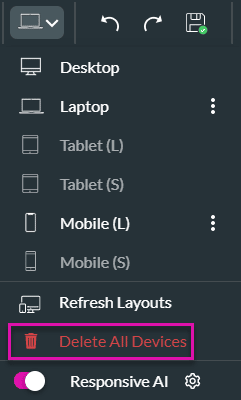 Delete All Devices option