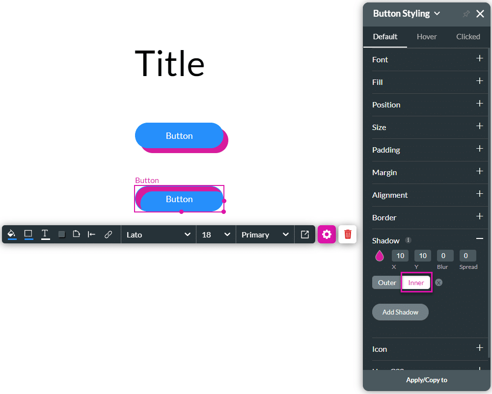 Inner and outer shadow