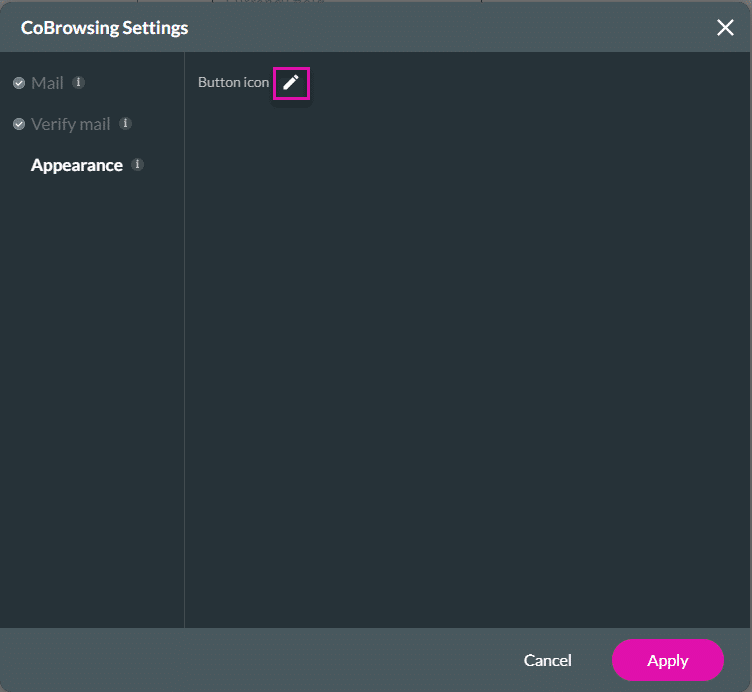 Appearance option screen