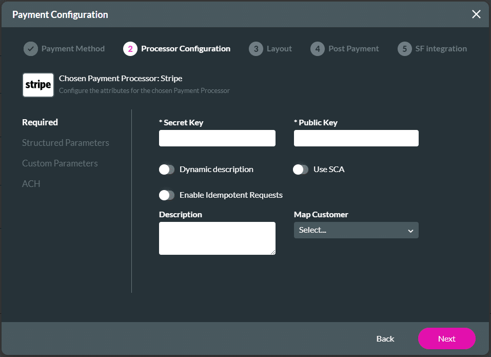 Payment Configuration > Processor Configuration screen