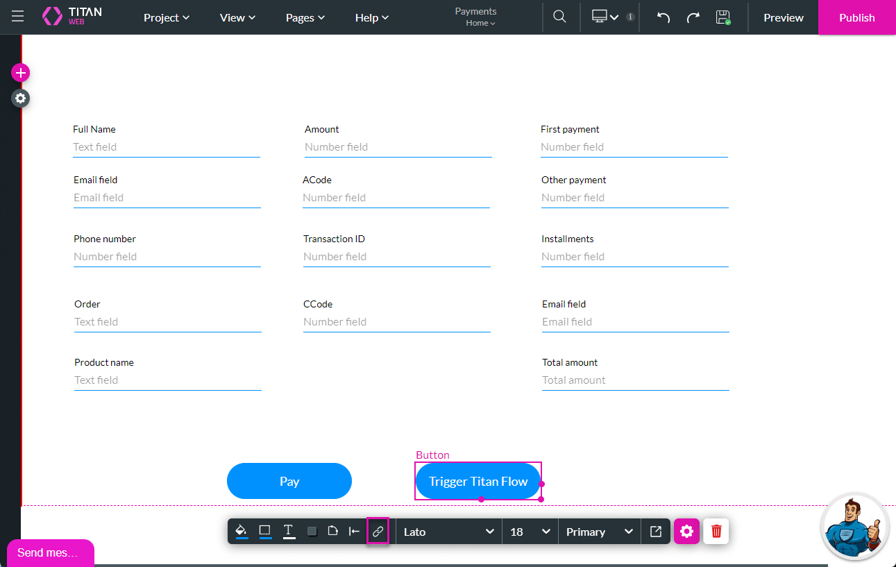 On Click Action icon
