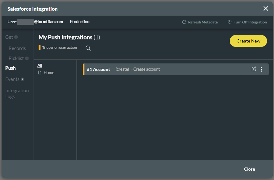 New Push integration