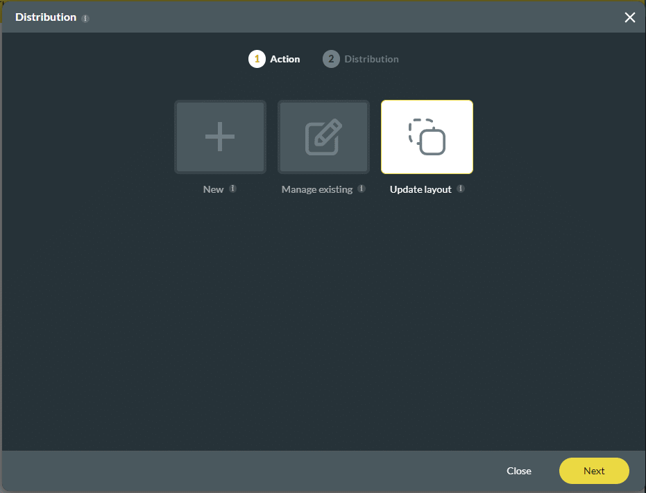Update layout option