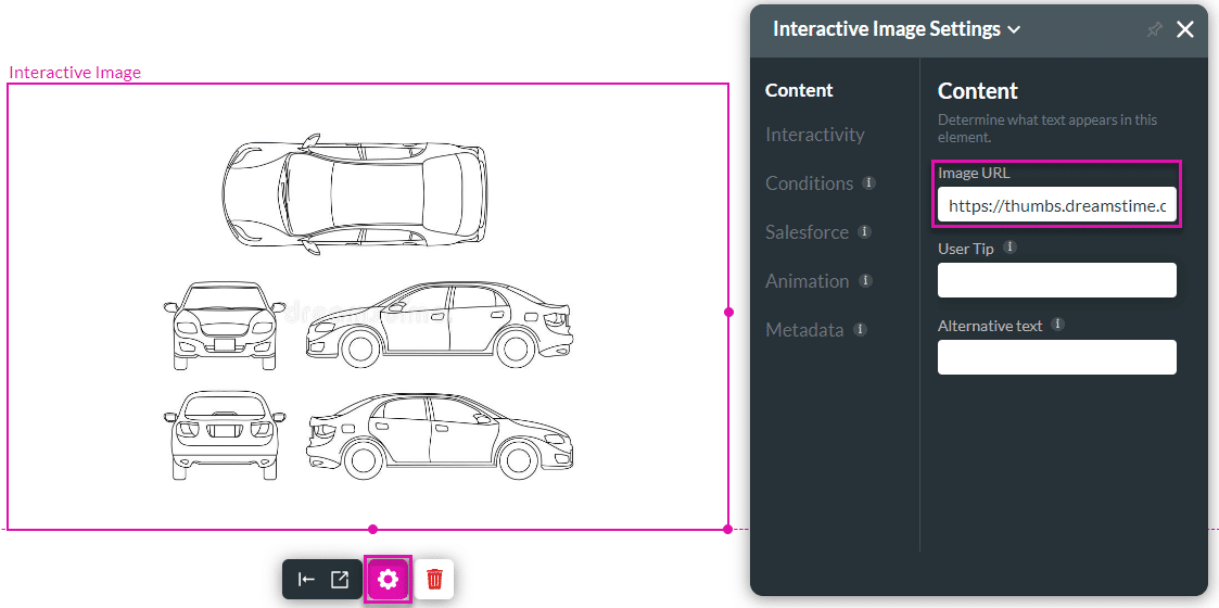 Interactive Image Settings