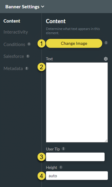 Content settings screen