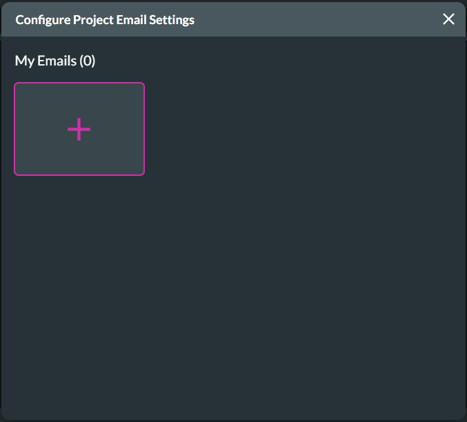 Configure Project Email Settings screen
