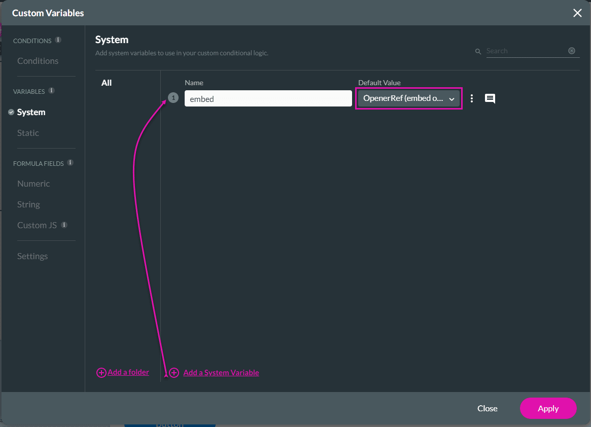 Custom Variables - System
