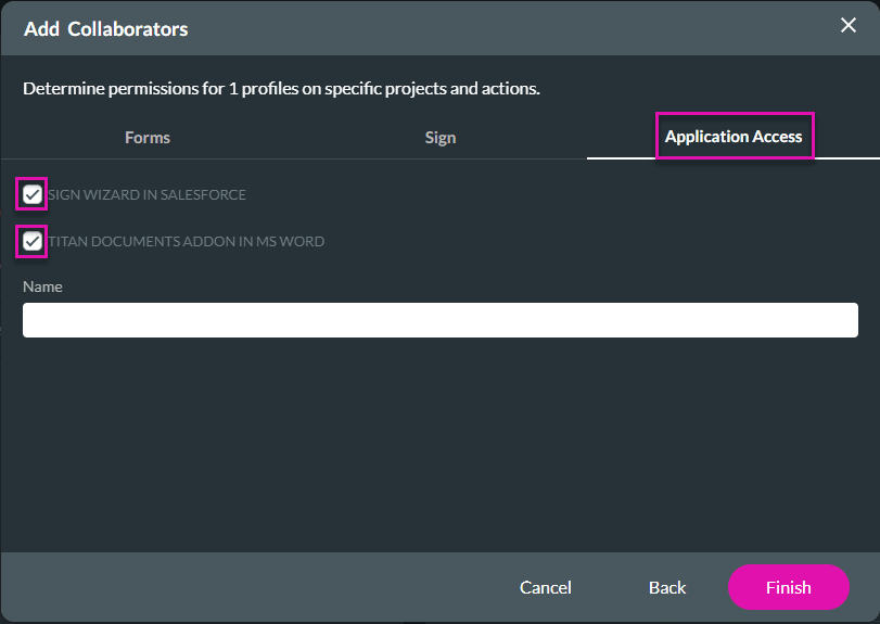 Add collaborators' screen