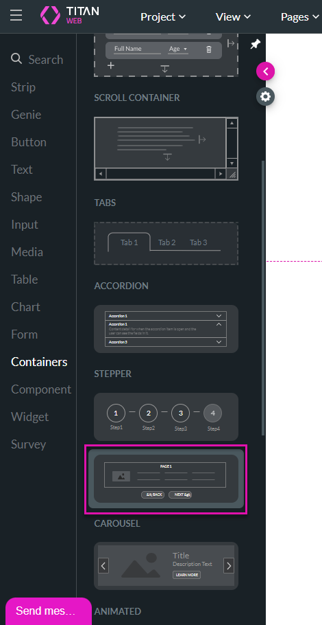 Multi-step container