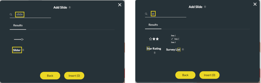 Search word or part of word examples