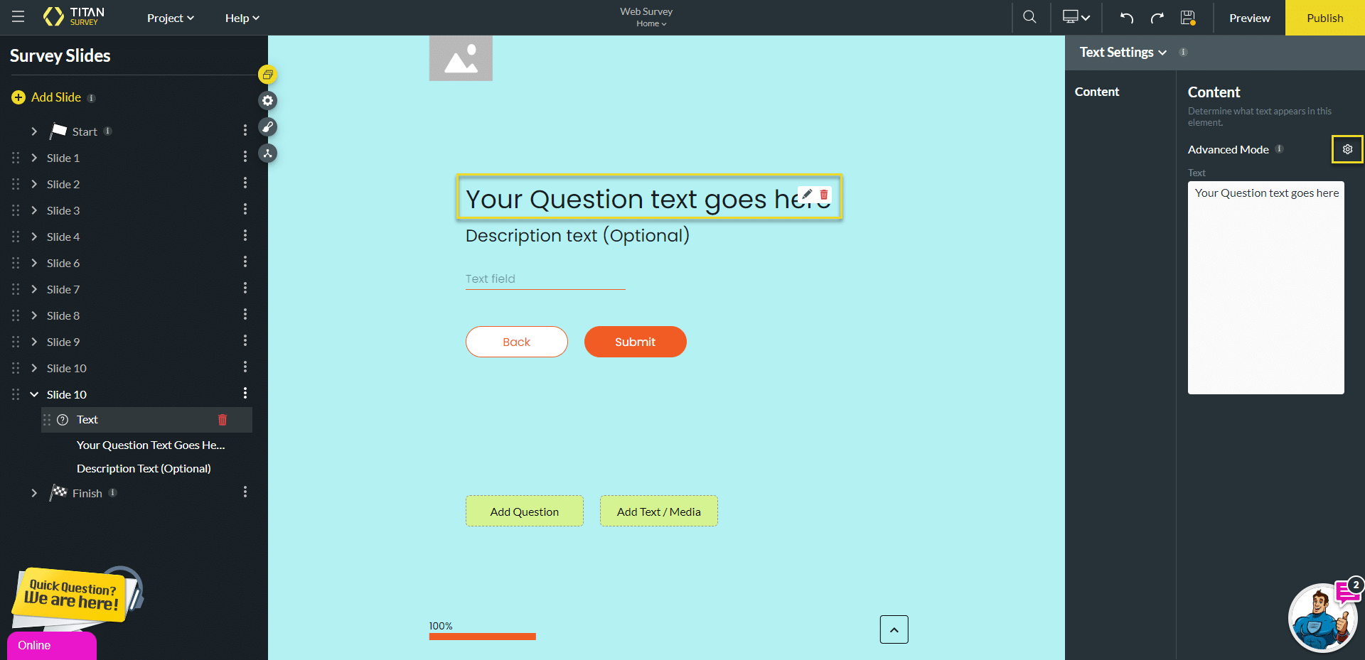 Advanced Mode Gear icon