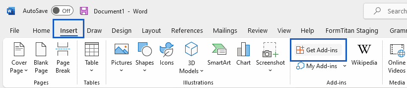 Microsoft Word ribbon