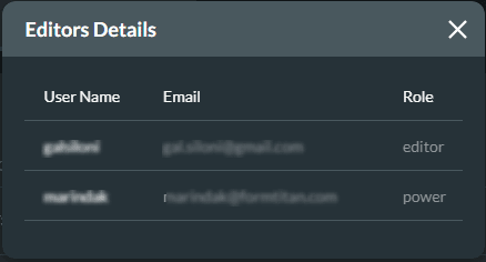 Editor Details screen