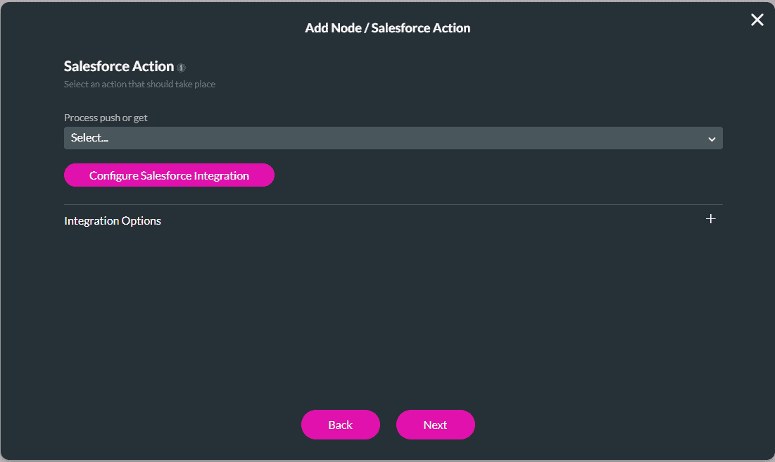 Configure Salesforce Integration button