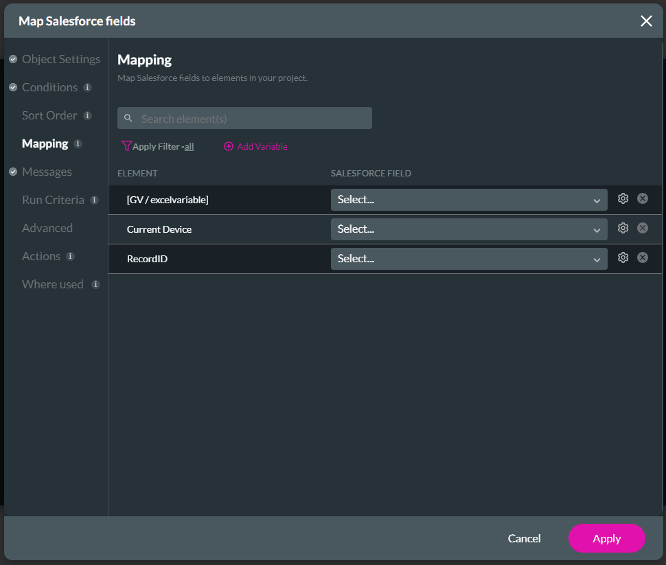 Mapping for Salesforce