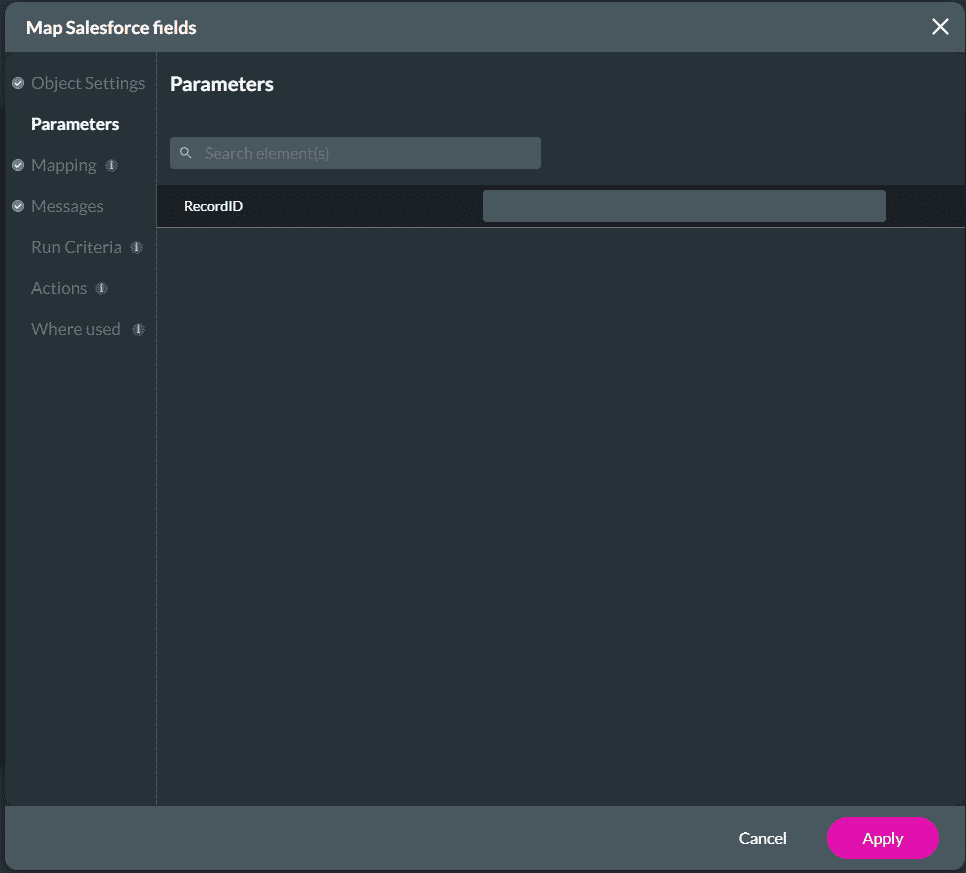 Parameters for Salesforce Apex