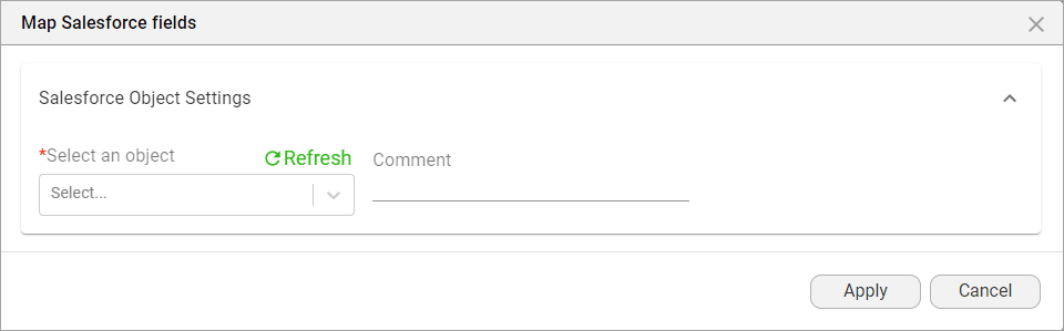 Map Salesforce Fields screen