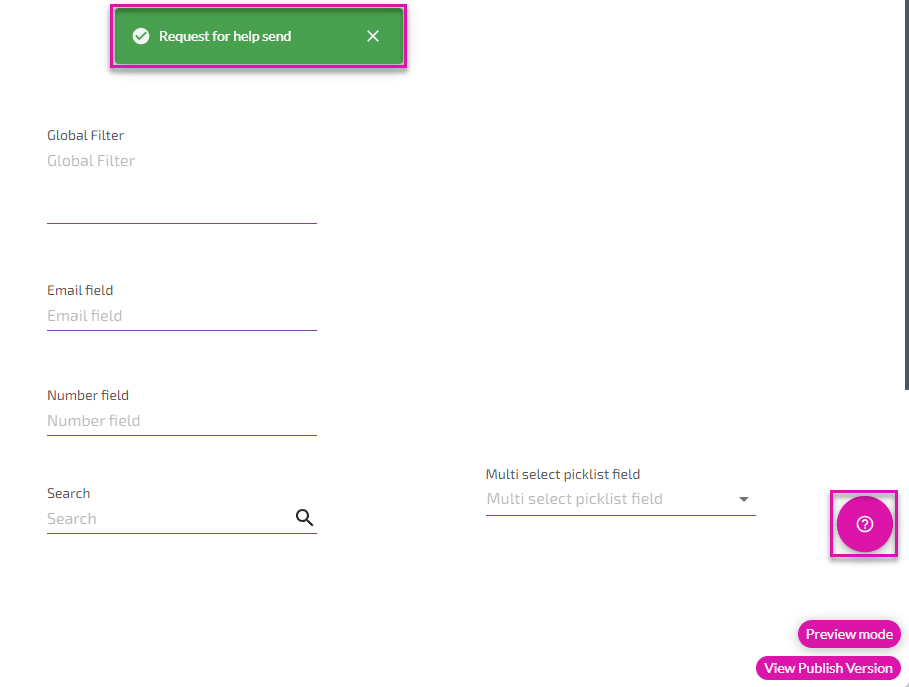 Help icon and request for help