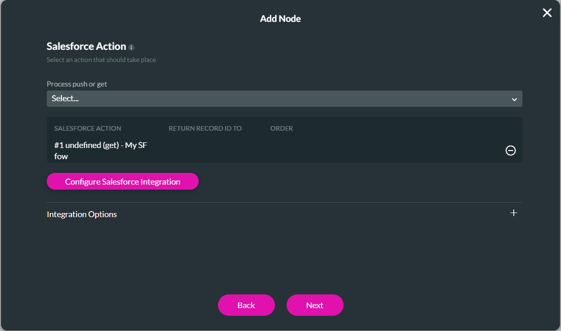 Process Push or Get Drop-Down List
