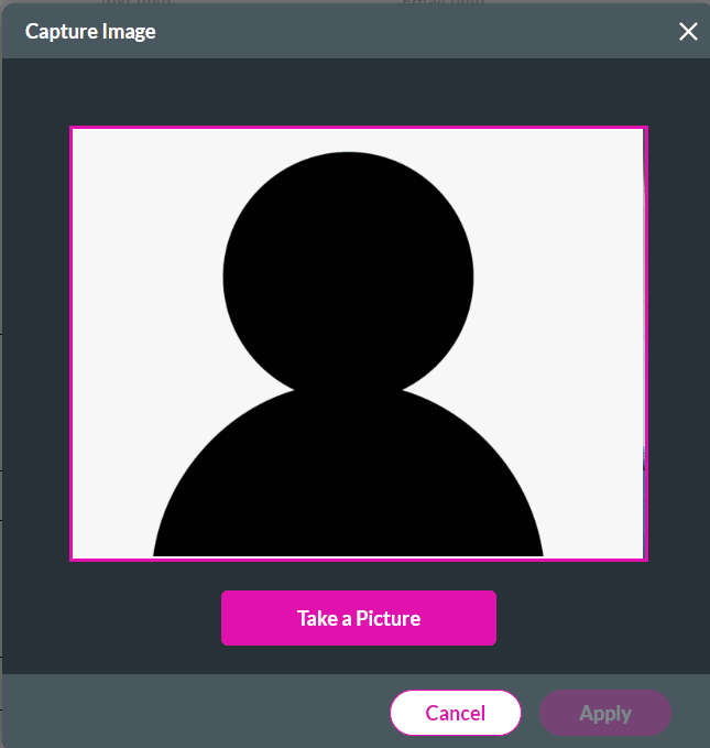 Capture Image screen for Capture Widget.