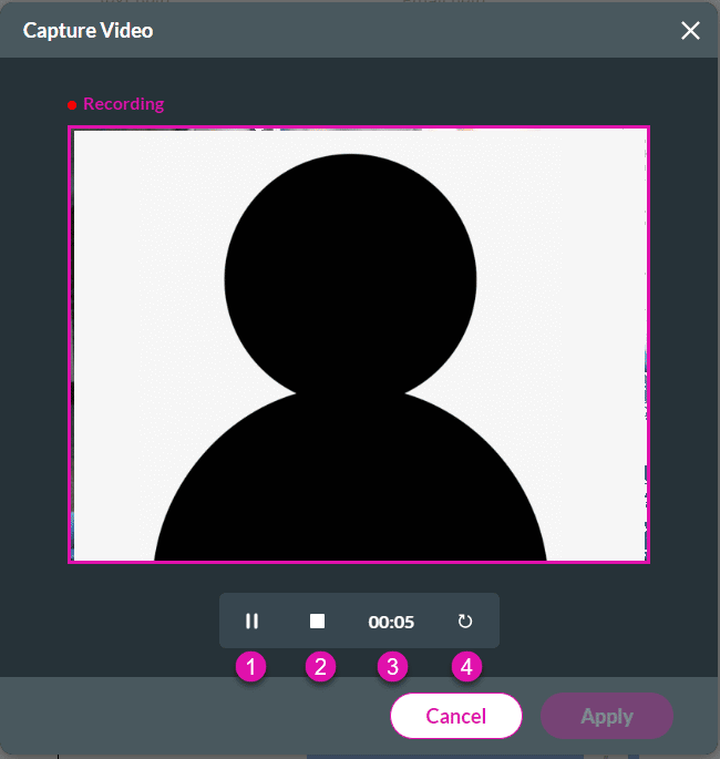 Capture Video screen for Capture Widget.