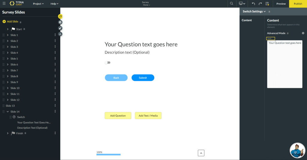 Add Question Text Field