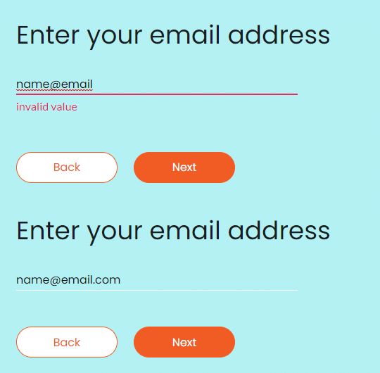 Email field example for your Salesforce survey.