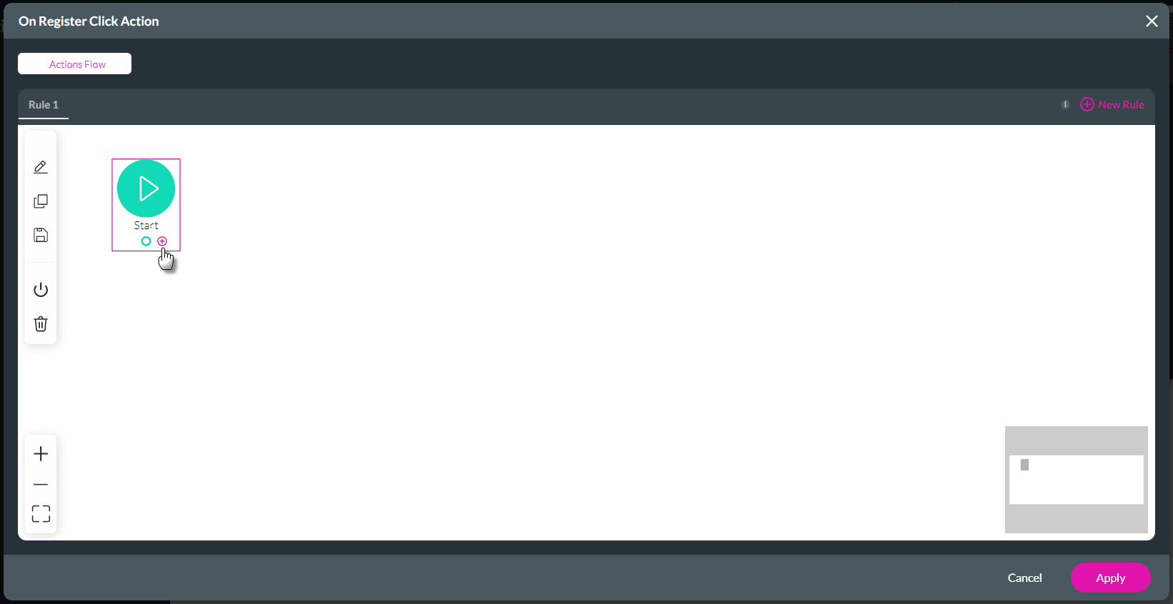 On Register Click Action
