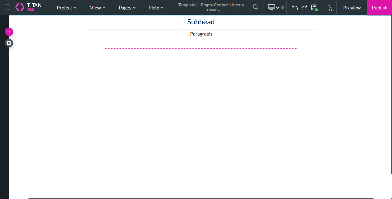 Template project opened