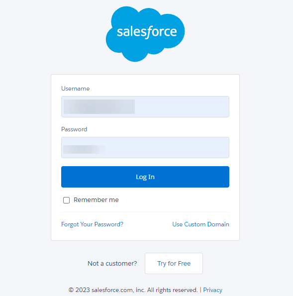 Salesforce Log In