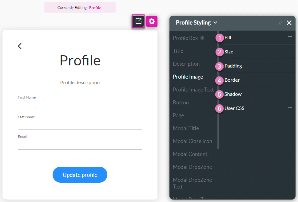 Profile Image option
